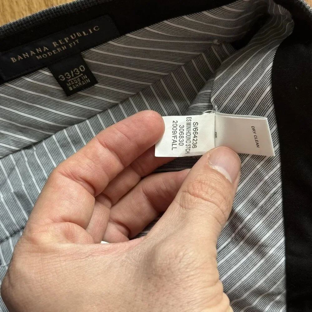 Banana Republic Dress Pants Mens 33X30 Gray 100% Cotton Modern Fit‎ Office Event
